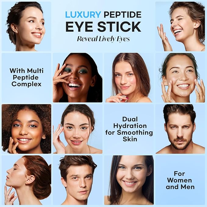 CITYGOO Peptide Under Eye Cream: Moisturizing Eye Stick Reduce Wrinkles Fine Lines for Women & Men (Peptide Crystal Blue Edition 3g)