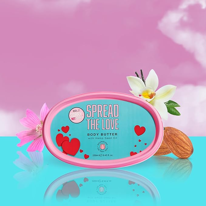 So…? Sorry Not Sorry Spread The Love Body Butter - Infused with Hemp Seed Oil and Almond Scent - Reviving, Nourishing Body Lotion for Women - 8.45 oz