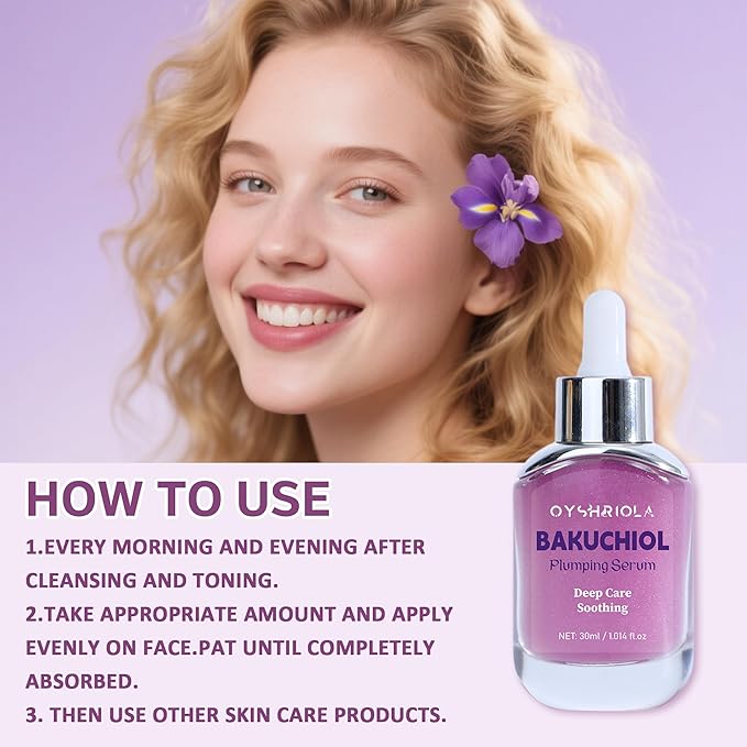 Bakuchiol Plumping Serum Plumping Skin and Pore Minimize Smooths Skin & Reduces Fine Lines Face Serum for Anti-Aging 1.014 fl.oz