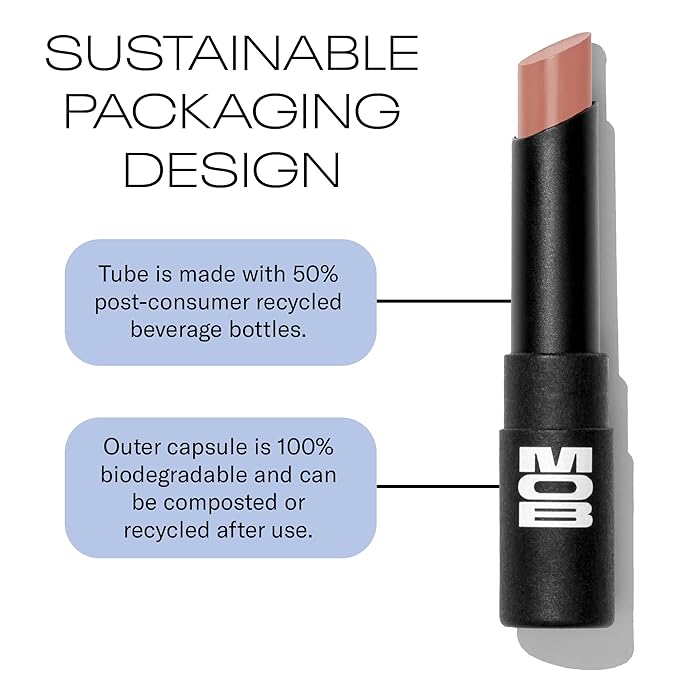 MOB Beauty Hydrating Shine Lip Balm, M139 Cool Nude Tinted Lip Balm Stick with Jojoba and Sunflower Oils, Moisturizing Glossy Finish, Vegan, Cruelty Free