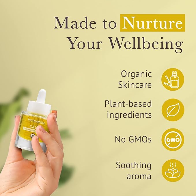 Pranarom - Calm Treatment Moisture Oil 30ml - Moisturizing Dry Sensitive Skin - Soothing - Organic Virgin Plant Oils, Organic Essential Oils