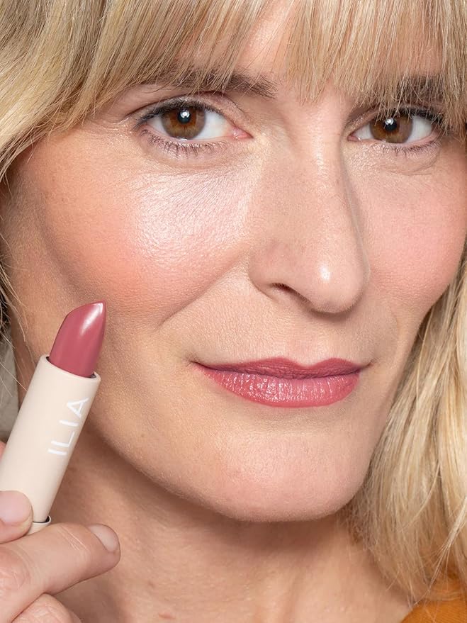 ILIA - Color Block Lipstick | Non-Toxic, Vegan, Cruelty-Free, Hydrating + Long Lasting, No Budge Color with Full Coverage (Rosette (Soft Pink With Cool Undertones), 0.14 oz | 4 g) | Handcrafted, High-Impact Color