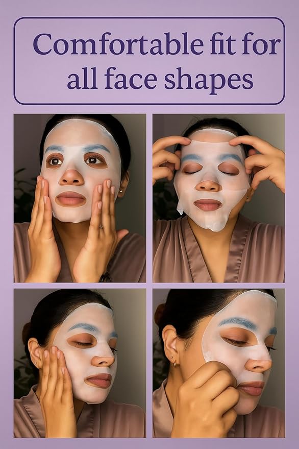 Hydrating Jelly Sheet Mask, Korean Face Mask, Deep Moisture & Glass Skin Glow, Brightening & Soothing for Dry and Dull Skin with Niacinamide & Centella