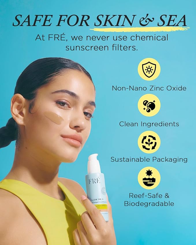 FRÉ Lightweight Tinted Moisturizer SPF 50 | Mineral Face Sunscreen & Water-Resistant BB Cream Makeup with Non-Nano Zinc Oxide | Medium-Deep, 1.69 oz
