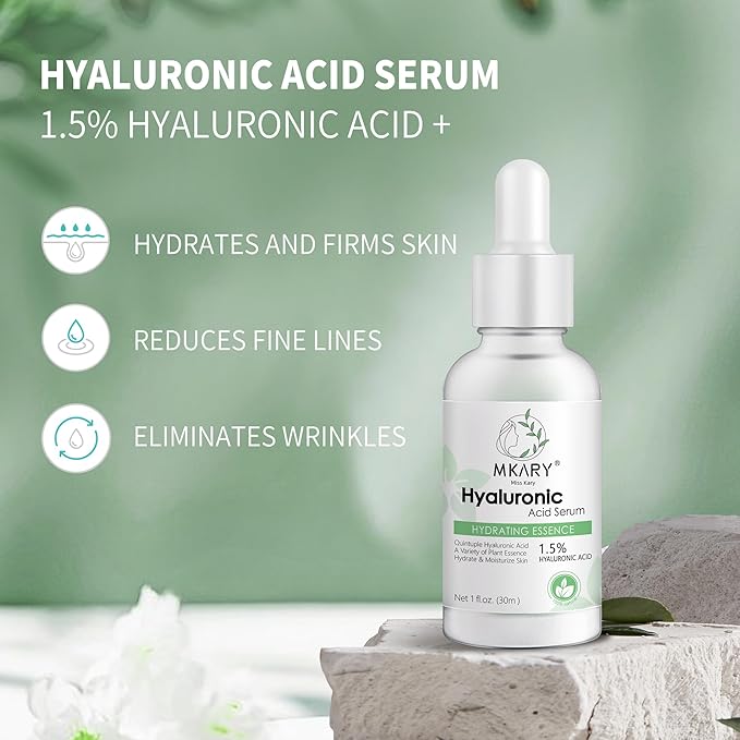 Deep Moisturizing Acid Serum, Hydrating & Soothing Face Serum with Pure Plant Essence, Anti-Aging Skin Care Formula for All Skin Types, Post-Sun Care, 3 Pack, 1 fl oz Each