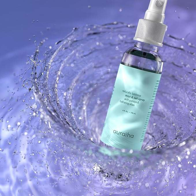 Auraiha Naturally Luminous Mist and Set Spray, Papaya Hydrating Elixir with Witch Hazel & Betaine, Multi-Purpose Mist for Makeup and Skincare