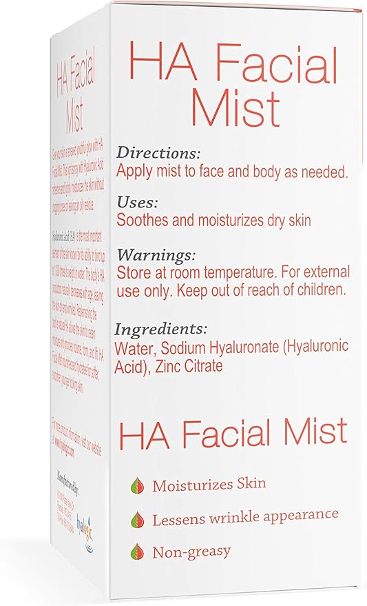 Episilk HA Facial Mist – Hydrating Hyaluronic Acid Spray for Skin Moisture, Helps with Wrinkle Reduction & Refreshing Non-Greasy Face Mist – 2 Ounce