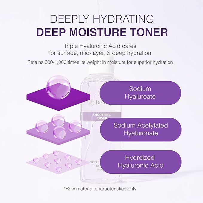 Be-Hope Vegan Luxury Smoothing Toner – Hydrating and Calming Facial Toner with Vegan Peptides, Panthenol, Allantoin – pH Balanced, Sensitive Skin – 200ml / 6.76 fl oz