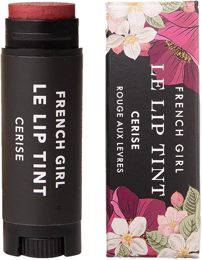 French Girl Le Lip Tint - Moisturizing & Hydrating Lip Balm for Sheer, Buildable Coverage & Shine, Clean Formula, Organic Ingredients, Vegan & Cruelty-Free - Cerise