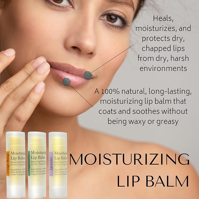 RD Alchemy - 100% Natural & Organic Moisturizing Lip Balm Best for Dry, Chapped, & Cracked Lips - Beeswax, Shea Butter, Essential Oils, & More - Best Hydrating Lip Balm for Men and Women. (Peppermint)