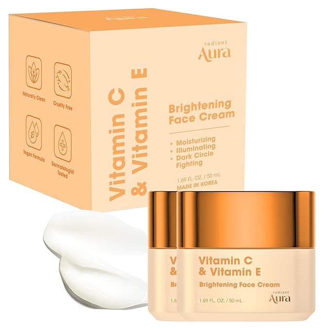 Vitamin C & Vitamin E Face Moisturizer – Dermatologist Tested, Anti Aging Korean Skin Care – Hydrating Cream For Smoother Youthful Looking Skin – Vegan, Clean Beauty – 1.69 Fl Oz