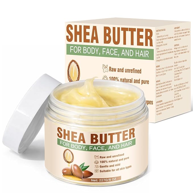 Yeardera Shea Butter Raw Organic, 100% Pure & Natural Unrefined Shea Butter for Skin and Hair, Rich in Vitamins A, E & F, Deep Moisturizing Body & Hand Cream, 7.8 oz