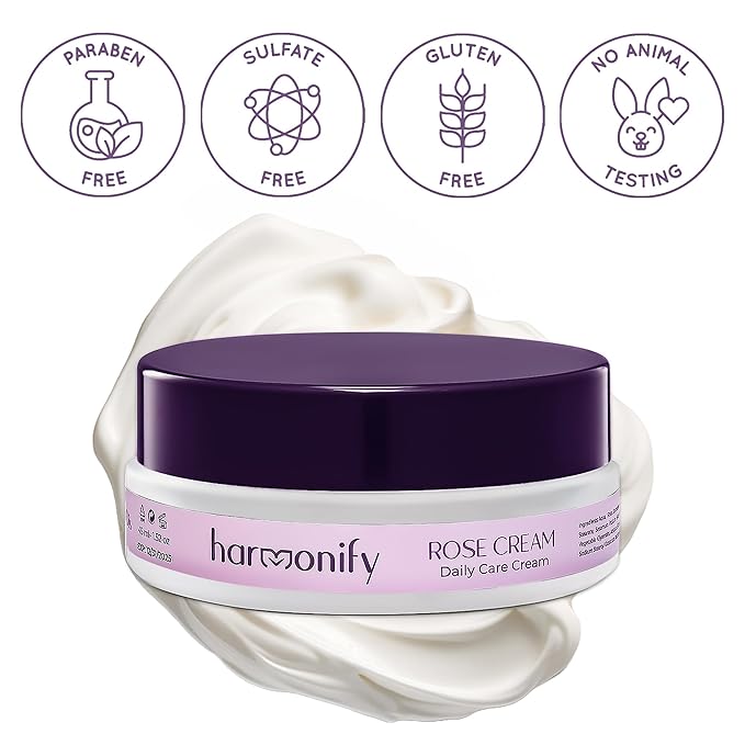 Rose Moisture Cream, Daily Care Non-Greasy Cream, Helps Soothe and Calm your Skin, 1.52 OZ, Made in UK