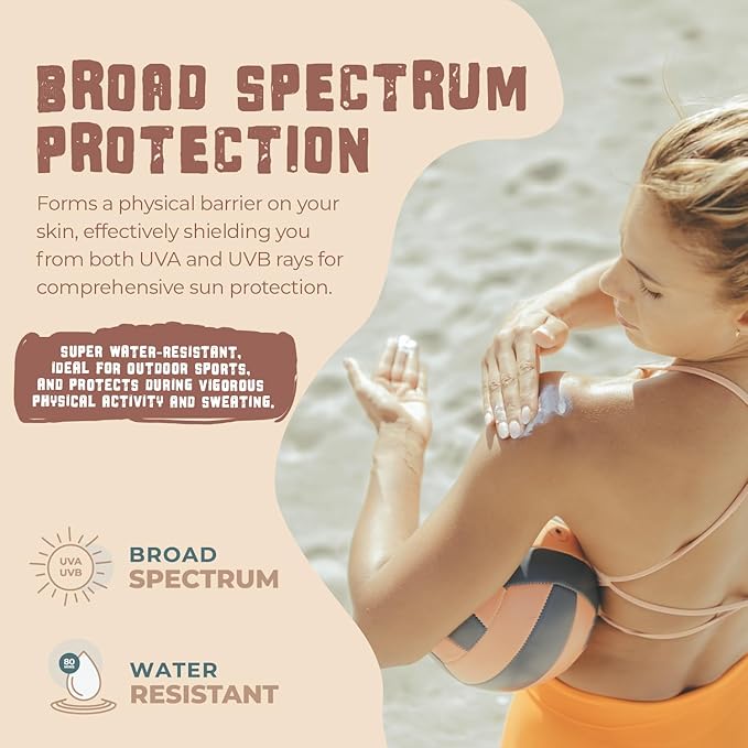Happy Ocean SPF 30 Reef Friendly Sport Mineral Sunscreen for Face & Body, Non-Nano Zinc Oxide, Natural Organic Non Toxic Mineral Based Coral Reef Safe Sunscreen, Travel Size, Biodegradable 2.5 Fl Oz