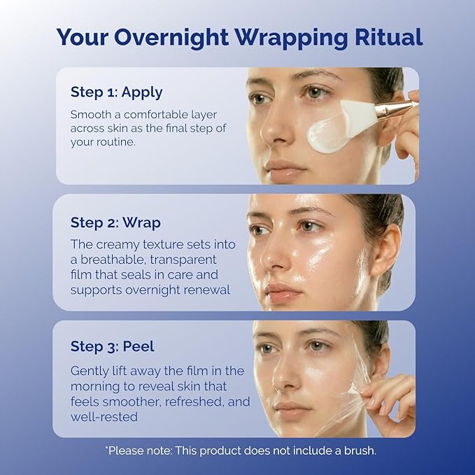ZealSea Bio Collagen Wrapping Overnight Peel Off Face Mask | Matrixyl 3000 Peptide for Firming, Plumping, Elasticity & Barrier Repair, Boosts Skincare Results, Smoothness & Glow While You Sleep, 1.7OZ