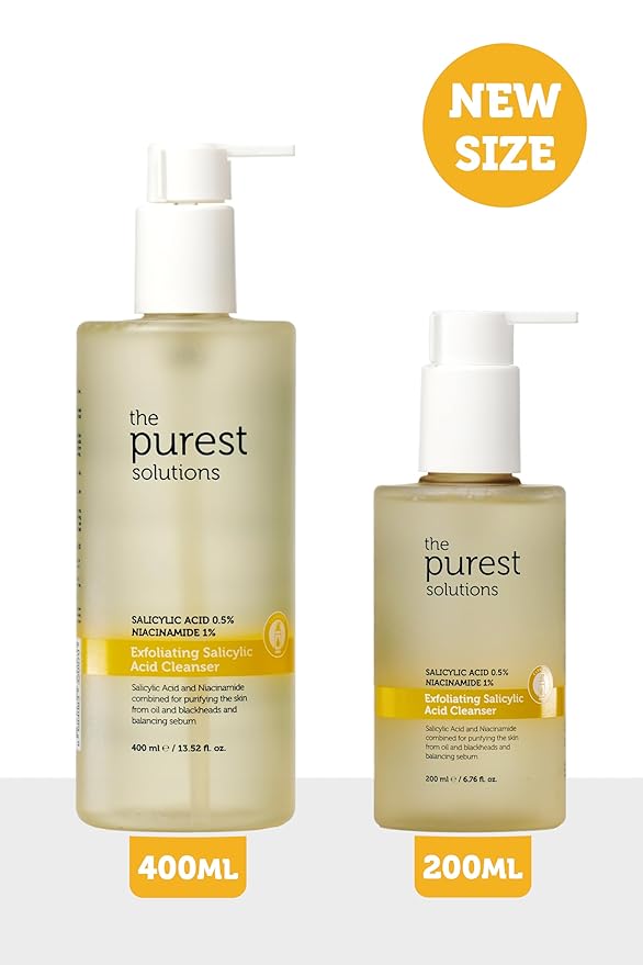 The Purest Solutions Salicylic Acid Clarifying Cleanser Gel for Oily & Combination Skin, Deep Cleansing Face Wash with Niacinamide & Green Tea, Blackhead & Pore Cleansing, 400 ml