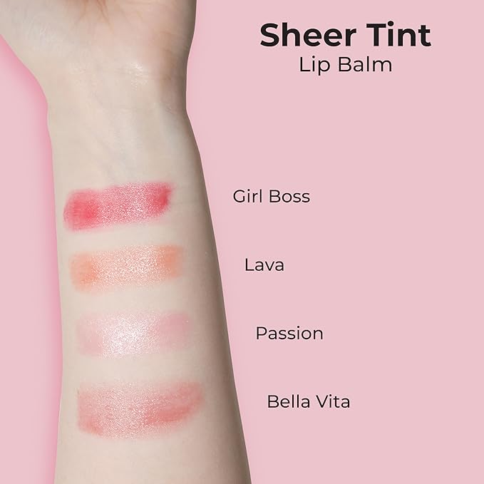 MCoBeauty - Sheer Tint Lip Balm – Lava, Deep Peach Shade - Hydrating Gloss Balm with Jojoba Seed Oil - Helps Nourish Lips and Adds a Glossy Tint - Lip Care, Tinta para Labios