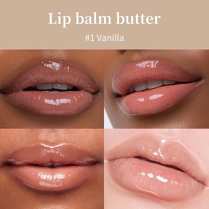 BAISEN DIARY Summer Special Lip Butter Balm - Ultra-Hydrating, Nourishing Lip Care with Natural Ingredients, Shea Butter & Olive Butter, Soothes & Softens Dry Lips (#1 Vanilla, 0.5 Fl Oz (Pack of 1))