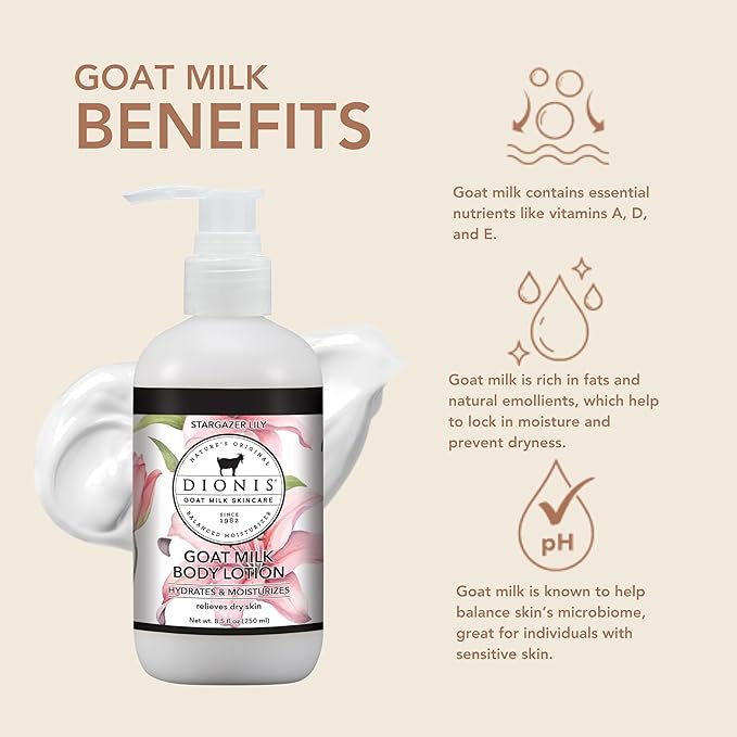 Dionis Goat Milk Body Lotion Stargazer Lily 8.5 oz (Pack of 1)