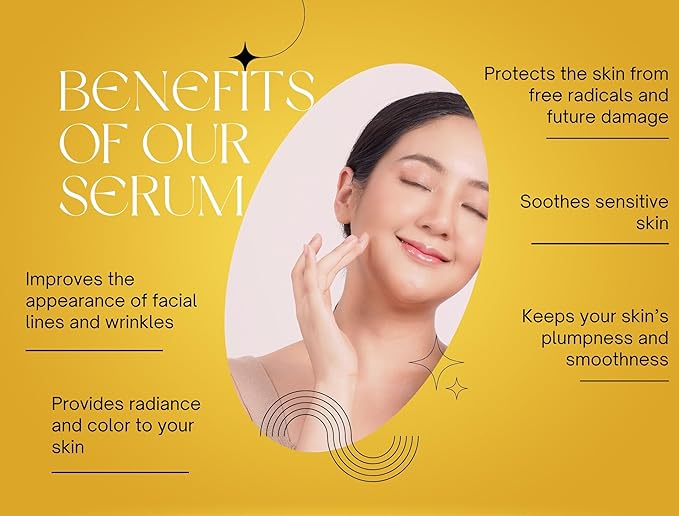 Vitamin C Face Serum - Brightening, Hydrating, Glowing Skin with Hyaluronic Acid, Turmeric, Vitamin E, Green Tea Extract, Anti Aging Facial Serum for Fine Lines & Wrinkles – 1 Fl Oz