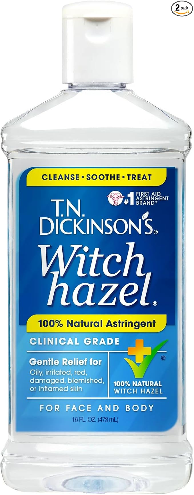 T.N. Dickersons Witch Hazel Astringent - 16oz, Pack of 2
