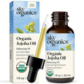 Sky Organics Organic Jojoba Oil for Face, Balancing Oil for Light Hydration & Helps Reduce Excess Oiliness, Suitable For Oily, Combination and Blemish-Prone Skin, 100% Pure & Cold-Pressed, 1 fl oz