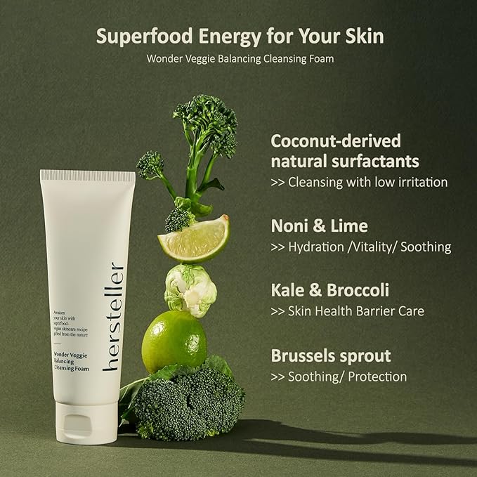 Hersteller Wonder Veggie Balancing Cleansing Foam 4.06 fl oz Vegan Hydrating Soothing Foaming Cleanser Face Wash Makeup Remover Korean Skincare