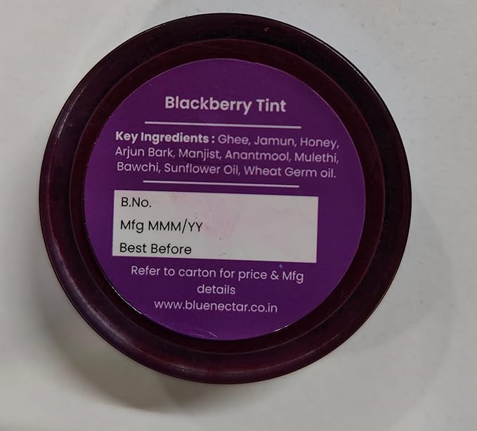Blue Nectar Lip Tint Stain for Luscious Tinted Lips | Natural Blackberry Lip Moisturizer for Dry Skin | Organic Lip, Cheek & Eye Tint (0.35 Oz)