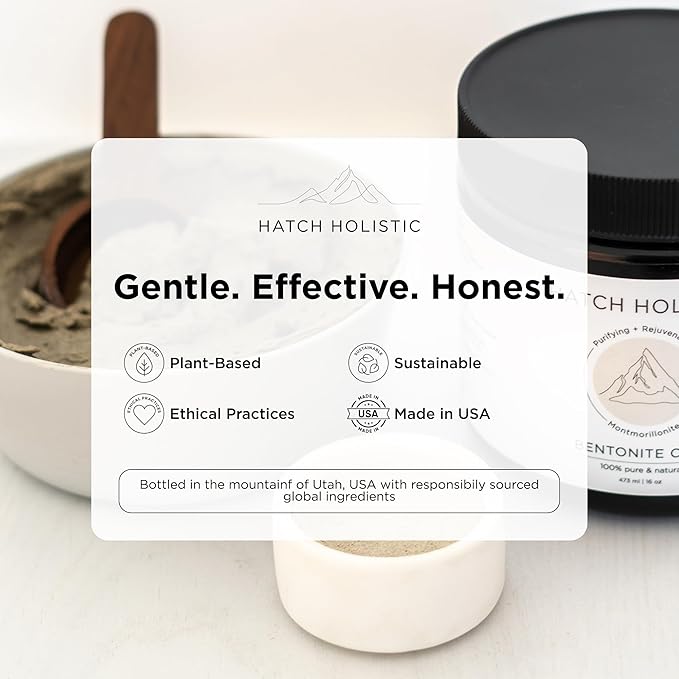 Organic Bentonite Clay 1 lb (16 oz) – Pure Mineral-Rich Detoxifying Clay Mask for Face, Body, And, Scalp, Helping In Natural Exfoliation, Deep Cleansing and Skin Revitalization