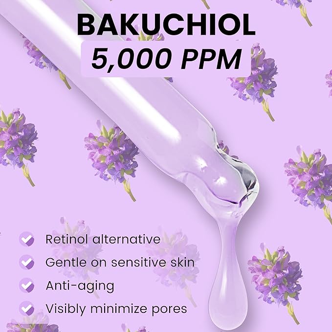 VALITIC Bakuchiol Serum - Retinol Alternative Face Serum - Facial Anti Aging Treatment, Hydrating and Evening Skin Tone - Niacinamide, Hyaluronic Acid, Peptides, Vitamin C, Squalane, 30ml 1.01 fl oz
