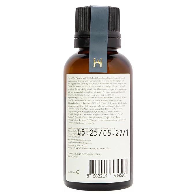 HMA | Squalane Face Serum – Jasmine Flower & 99% Olive-Derived Squalane | Lightweight Hydration & Natural Glow | Non-Greasy & Fast Absorbing | 1 FL Oz