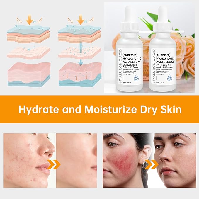 Hyaluronic Acid 2% + B5 Facial Serum, 30ML Hyaluronic Acid Serum For Face, Moisturizing, Shrink Pores
