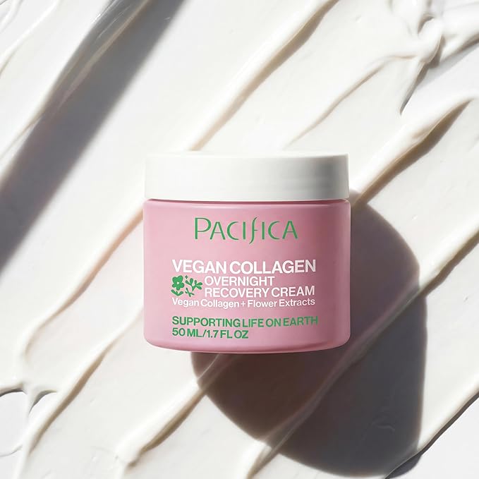 Pacifica Night Face Cream - Vegan Collagen Overnight Recovery Cream, Nighttime Face Cream for Anti-Aging & Wrinkles, Improves Dry Skin & Redness Vegan, Clean Beauty, Dermatologist Tested