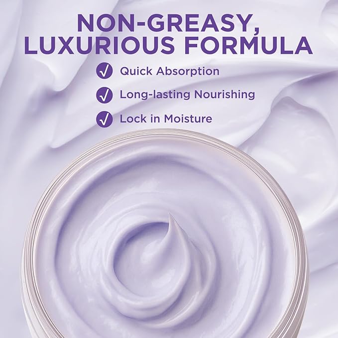 Lavender Body Butter, Shea Body Butter for Women Dry Skin, Natural Lavender Lotion for Body Care Smell Good-3.4floz+6.8 floz(100ml+200ml)