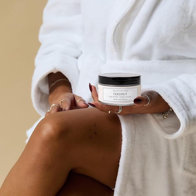 Archipelago Botanicals Coconut Body Butter, Deep Hydrating Coconut Oil Moisturizer for Soft Smooth Skin, Rich Non-Greasy Formula, Paraben-Free, Phthalate-Free, 7 oz