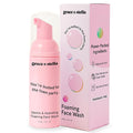 grace & stella Award Winning Travel Face Wash (60ml) Hydrating & Gentle Foaming Facial Cleanser with Hyaluronic Acid, Rose Water, Aloe Vera - Moisturizing Cleansing Foam for Normal to Very Dry Skin