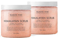 Majestic Pure Himalayan Salt Body Scrub with Lychee Oil, Exfoliating Salt Scrub to Exfoliate & Moisturize Skin, Deep Cleansing - 10 oz (Pack of 2)