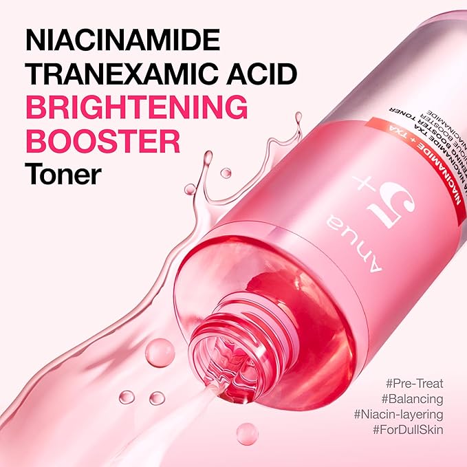 Anua Niacinamide Tranexamic Acid Brightening Booster Toner, Lightweight Pink Essence Toner for Dark Spot Care, Glow & Skin Clarity, Korean Skincare, 8.45 fl oz