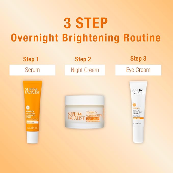 Super Facialist Vitamin C + Caffeine Under Eye Cream – Dark Circle Treatment & Serum-Cream for Puffiness – Dark Circle Treatment & Under Eye Serum – Targeted Caffeine Formula 0.5 oz