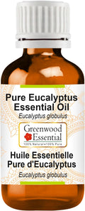 Greenwood Essential Eucalyptus Essential Oil (Eucalyptus globulus) Pure | Non-Sticky | Non-Greasy | Lightweight | Men & Women | All Skin Types | Steam Distilled 15ml (0.50 oz)