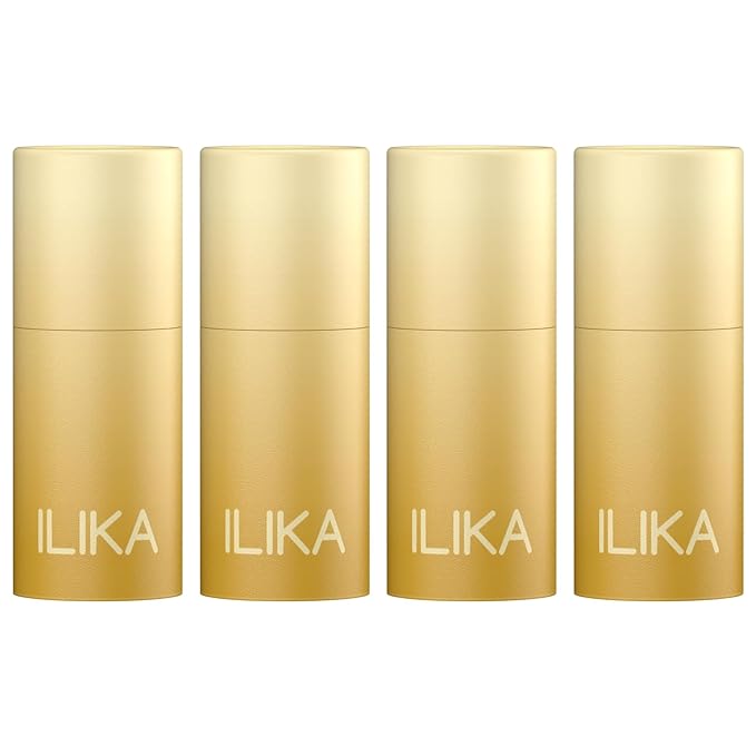 ILIKA 100% Natural Lip Balm - Organic, Plastic-free, Vegan, Cruelty-Free, Vitamin E, COSMOS Organic & PETA Certified Vegan, 4-Pack Unscented, All-Day Moisture, 0.15 oz each