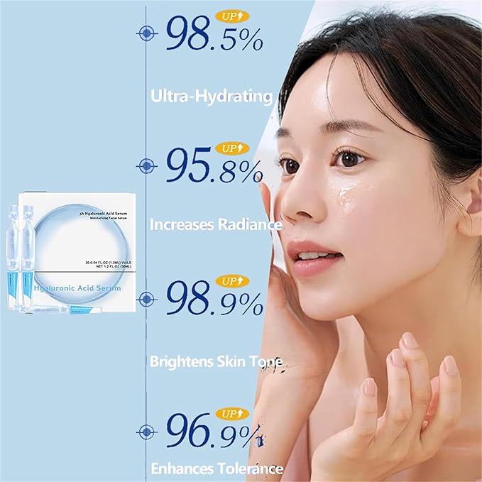 Hyaluronic Acid Serum - 3% Ultra Hydrating Hyaluronic Acid Serum,Hyaluronic acid Tubes, 3% hyaluronic acid serum Ultra-Hydrating Vials for Face (90PCS/3BOX)