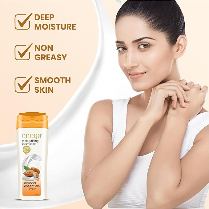 Almond Moisturising Body Lotion for Dry Skin 100 ML, (3.38 Ounce), Winter Essential Body Lotion, Almond Oil Skin Smooth and Deep Nourishing