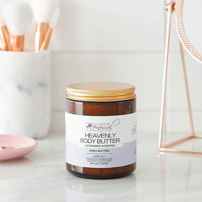 Heavenly Body Butter, Raw Shea Butter, Whipped Body Butter, Infused With Raw, Natural Butters & Essential Oils, Lavender Body Butter, 8 fl. Oz