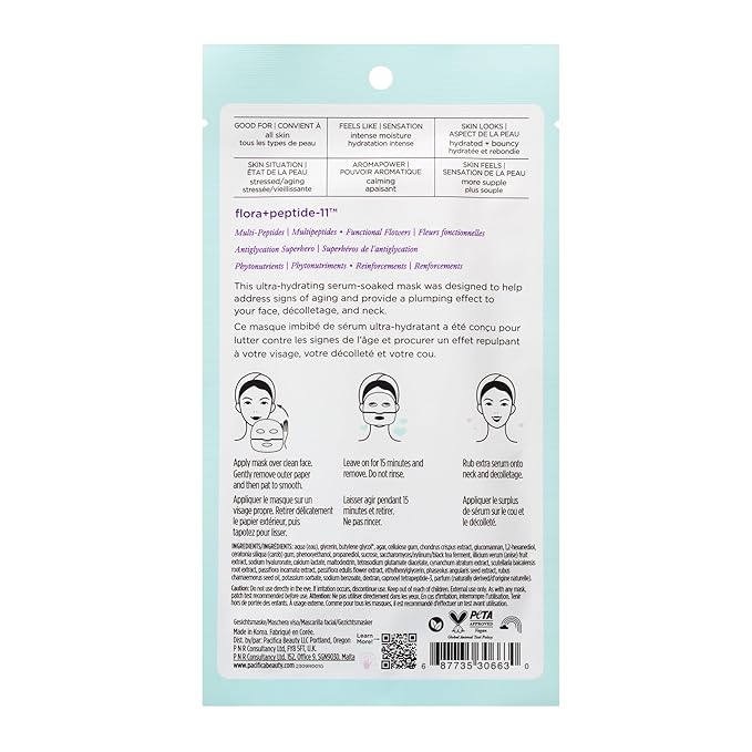 Pacifica Beauty, Future Youth Time Shift Face Mask, Hydrogel Sheet Mask, Hydrating, Plumping, Boosts Radiance, Skincare, Vegan, 1ct, 0.6 OZ (Pack of 2)