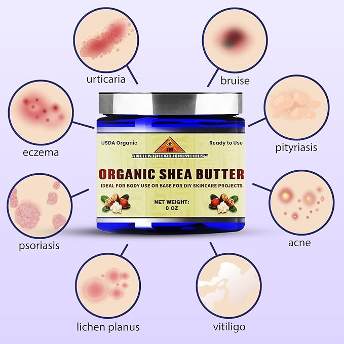 USDA Certified Organic Unrefined Raw AFRICAN IVORY SHEA BUTTER BLOCKS/JAR Bulk Size Grade A for Anti Aging, Dry Skin, Base for DIY Body Butter, Beauty, Skin Moisturizer & Hand Cream