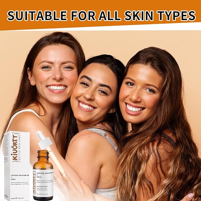Caffeine Solution 5% + EGCG - Caffeine Eye Serum for Dark Circles Reduces Pigmentation and Puffiness - Caffeine Solution 5% for Wrinkles and Fine Lines for All Skin Types
