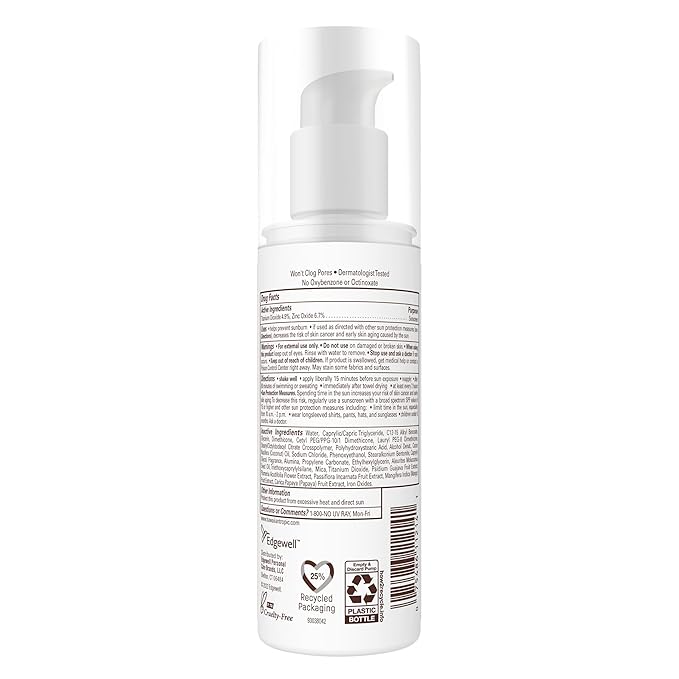Hawaiian Tropic Skin Nourishing Milk Mineral Sunscreen Lotion SPF 50, 3.4 Fl Oz | Travel Size Sunscreen Zinc Oxide, Sun Milk, Mineral Sunblock SPF 50, Oxybenzone Free, 3.4 Fl Oz