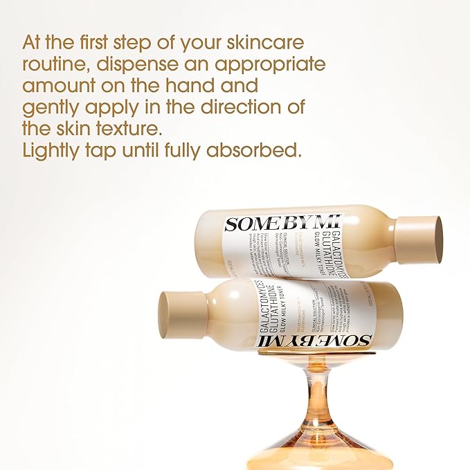 SOME BY MI Galactomyces Glutathione Glow Milky Toner - 6.76Oz, 200ml - Hydrating Korean Milky and Rice Toner with Glutathione & Vitamin C for Smooth, Radiant Skin - Korean Skin Care