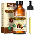 Yoken 4oz Jojoba Oil (EWG Verified) 100% Pure Cold Pressed Jojoba Oil for Face, Hair, Nails and Skin, Unrefined & Hexane Free, Natural Body Facial Moisturizer Multi-purpose oil Base Carrier Oil